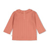 Meisjes Longsleeve pointelle rib - Forest Garden van Feetje in de kleur Roze in maat 86.