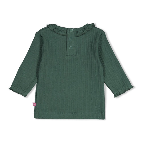 Meisjes Longsleeve rib - Afternoon Tea van Feetje in de kleur Groen in maat 86.