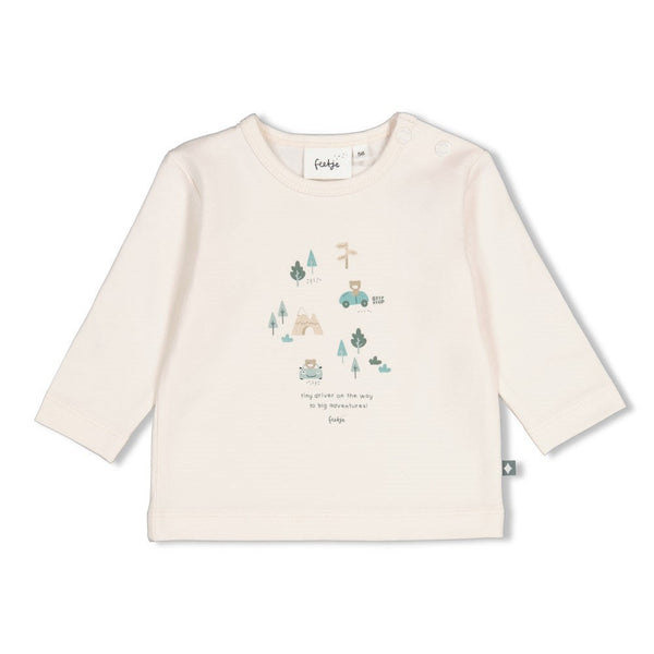 Jongens Longsleeve - Beep Beep van Feetje in de kleur Offwhite in maat 86.