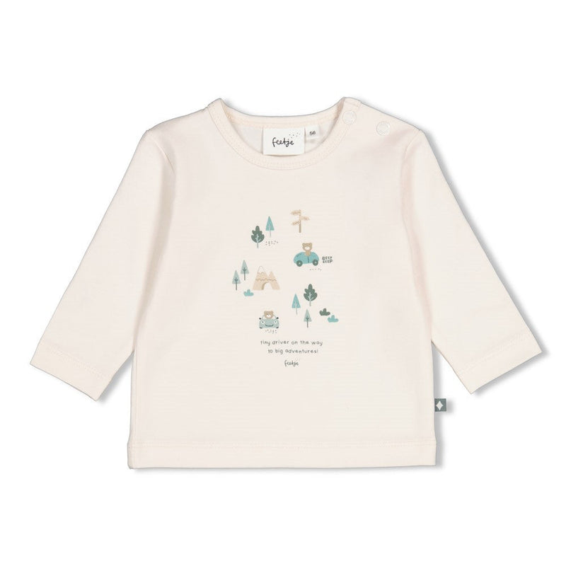 Jongens Longsleeve - Beep Beep van Feetje in de kleur Offwhite in maat 86.