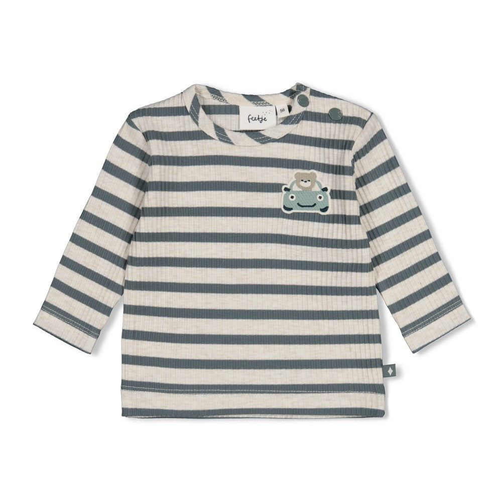 Feetje Longsleeve rib met streep - Beep Beep