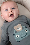 Jongens Sweater - Beep Beep van Feetje in de kleur Zeegroen in maat 86.