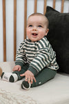 Jongens Sweater streep oversized - Wiggle and Waddle van Feetje in de kleur Groen in maat 92.