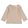 Meisjes Longsleeve rib - Dress to Impress van Feetje in de kleur Taupe melange in maat 92.