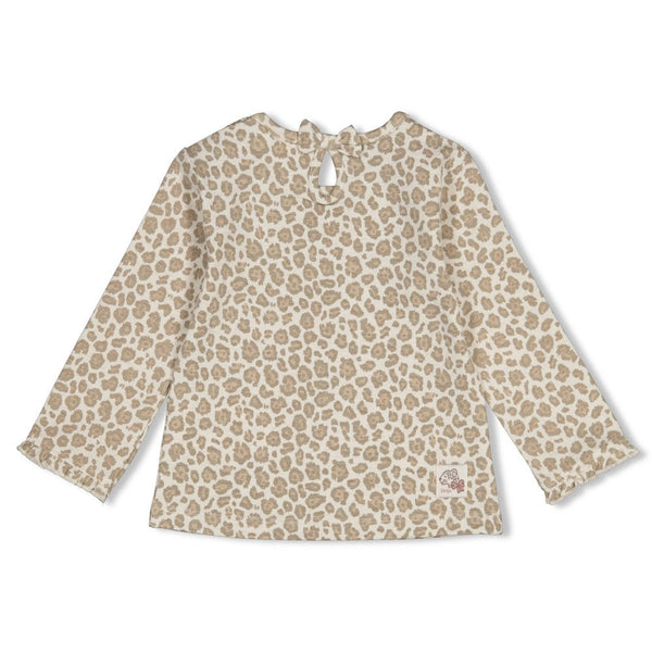 Meisjes Longsleeve AOP - Dress to Impress van Feetje in de kleur Offwhite melange in maat 92.