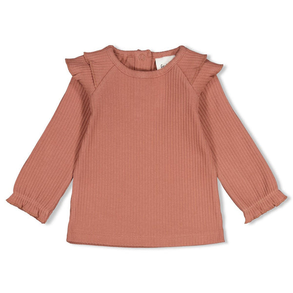 Feetje Longsleeve rib met ruches - Dress to Impress