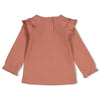 Meisjes Longsleeve rib met ruches - Dress to Impress van Feetje in de kleur Mauve in maat 92.