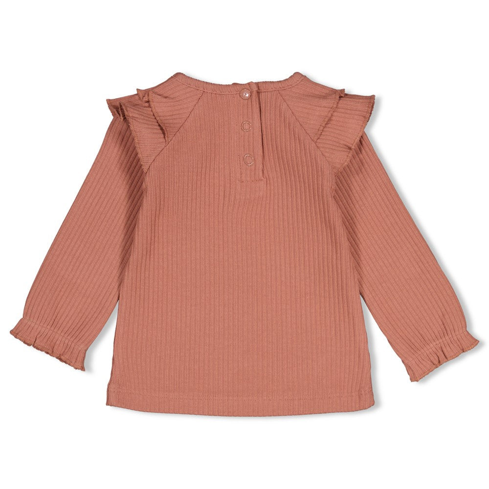 Feetje Longsleeve rib met ruches - Dress to Impress