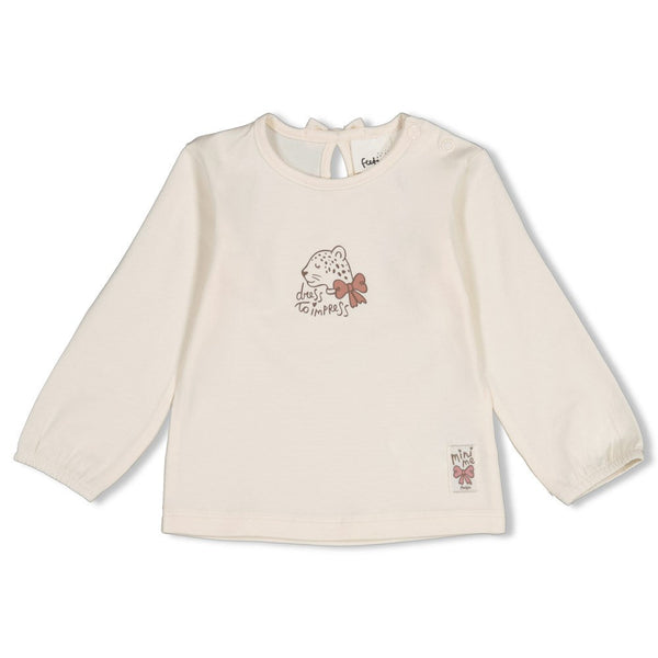 Meisjes Longsleeve - Dress to Impress van Feetje in de kleur Offwhite in maat 92.