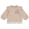 Meisjes Sweater - Dress to Impress van Feetje in de kleur Taupe melange in maat 92.