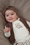 Meisjes Longsleeve ruches - My Little Love van Feetje in de kleur Offwhite in maat 86.