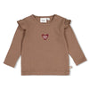 Meisjes Longsleeve rib - My Little Love van Feetje in de kleur Taupe in maat 86.