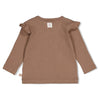 Meisjes Longsleeve rib - My Little Love van Feetje in de kleur Taupe in maat 86.