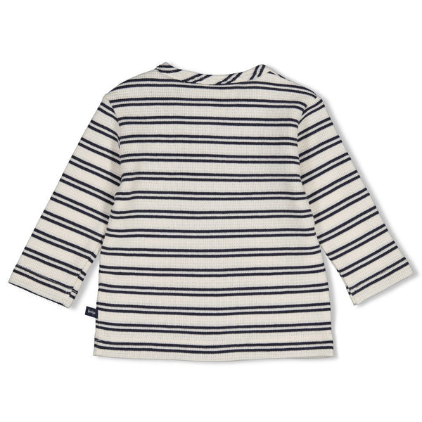 Jongens Longsleeve streep wafelstructuur - Built for Fun van Feetje in de kleur Marine in maat 92.