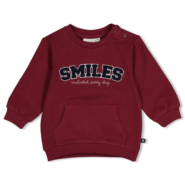 Jongens Sweater - Built for Fun van Feetje in de kleur Bordeaux in maat 92.