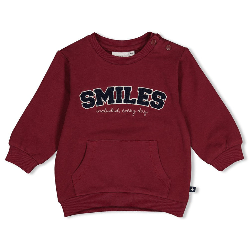 Jongens Sweater - Built for Fun van Feetje in de kleur Bordeaux in maat 92.