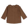 Meisjes Longsleeve pointelle rib - Lucky Bloombird van Feetje in de kleur Bruin in maat 92.