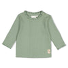 Meisjes Longsleeve pointelle rib - Lucky Bloombird van Feetje in de kleur Jade Groen in maat 92.