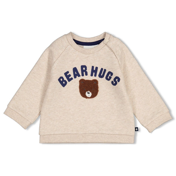 Jongens Sweater - Winter Denims van Feetje in de kleur Taupe melange in maat 86.