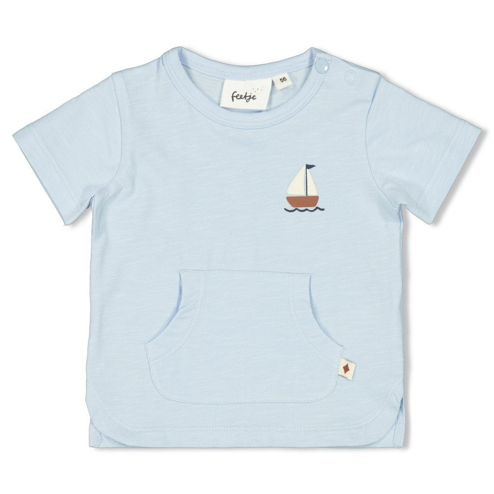 Jongens T-shirt - Let's Sail van Feetje in de kleur Blauw in maat 86.