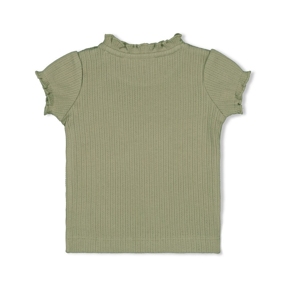 Meisjes T-shirt - Bloom With Love van Feetje in de kleur Groen in maat 86.