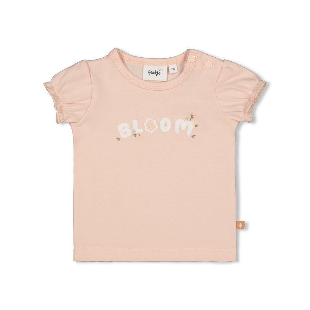 Meisjes T-shirt - Bloom With Love van Feetje in de kleur Roze in maat 86.