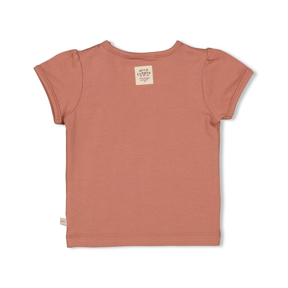 Meisjes T-shirt - Wild Flowers van Feetje in de kleur Berry in maat 86.