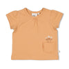 s T-shirt - Flower Field van Feetje in de kleur Abrikoos in maat 86.
