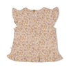 s T-shirt ruches AOP - Flower Field van Feetje in de kleur Creme in maat 86.