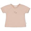 s T-shirt pointelle - Flower Field van Feetje in de kleur Roze in maat 86.