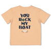 s T-shirt - Rock My Boat van Feetje in de kleur Zalm in maat 86.