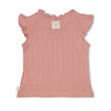 s T-shirt pointelle rib - Starfish Wishes van Feetje in de kleur Mauve in maat 86.