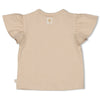 s T-shirt ruches - Starfish Wishes van Feetje in de kleur Zand in maat 86.