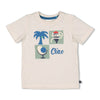 s T-shirt - The Good Life van Feetje in de kleur Offwhite in maat 86.