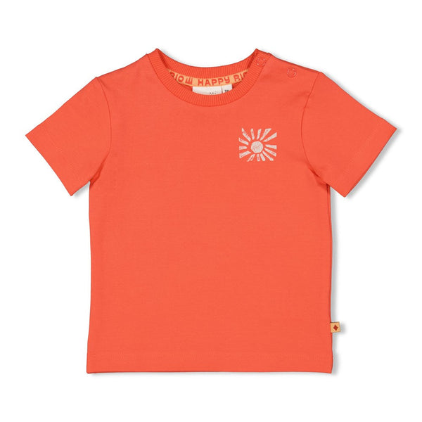 s T-shirt - Happy Rio van Feetje in de kleur Koraal in maat 86.