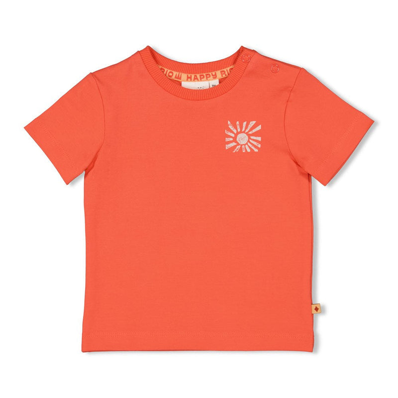 s T-shirt - Happy Rio van Feetje in de kleur Koraal in maat 86.