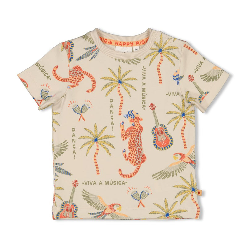 s T-shirt AOP - Happy Rio van Feetje in de kleur Kit in maat 86.