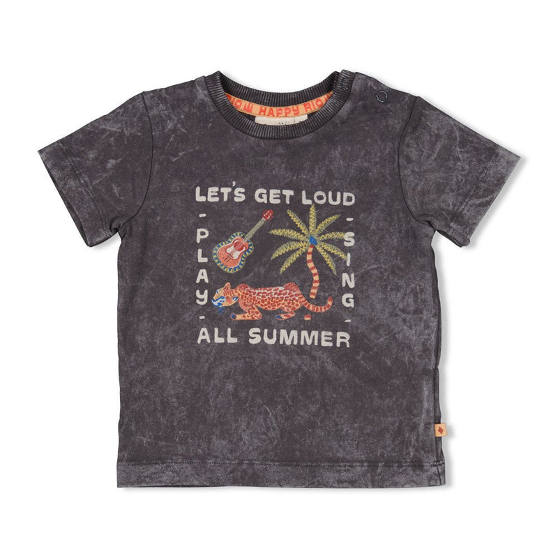 s T-shirt - Happy Rio van Feetje in de kleur Antraciet in maat 86.