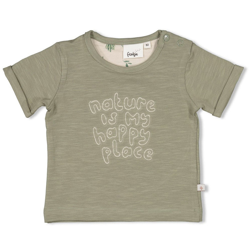 s T-shirt - The Chill Club van Feetje in de kleur Groen in maat 86.