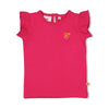 s T-shirt ruches - Samba Shake van Feetje in de kleur Fuchsia in maat 86.