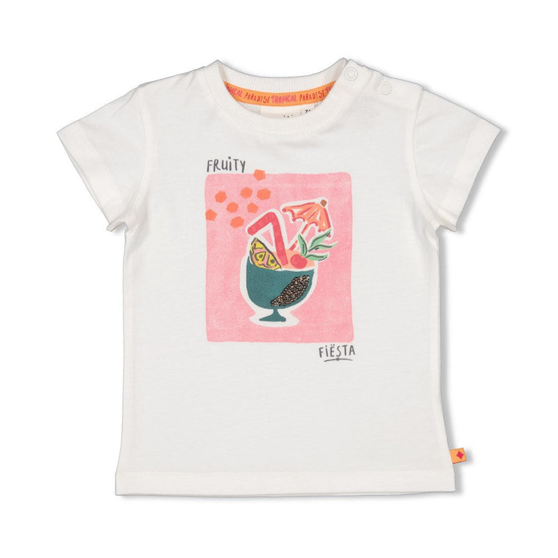 s T-shirt - Samba Shake van Feetje in de kleur Offwhite in maat 86.