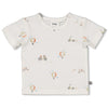 s T-shirt AOP - Mini Adventurer van Feetje in de kleur Offwhite in maat 86.