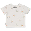 s T-shirt AOP - Mini Adventurer van Feetje in de kleur Offwhite in maat 86.