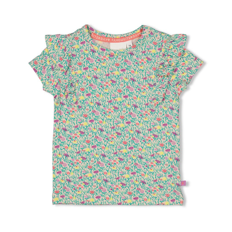 s T-shirt AOP - Picknick Perfect van Feetje in de kleur Groen in maat 86.