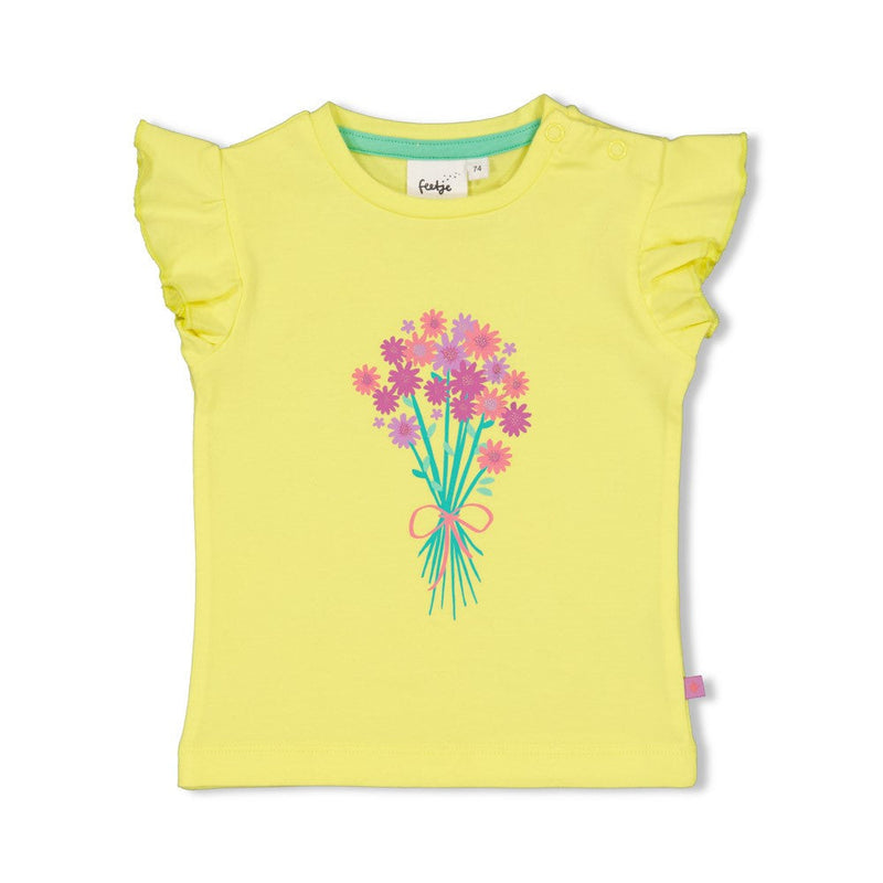 s T-shirt - Picknick Perfect van Feetje in de kleur Geel in maat 86.