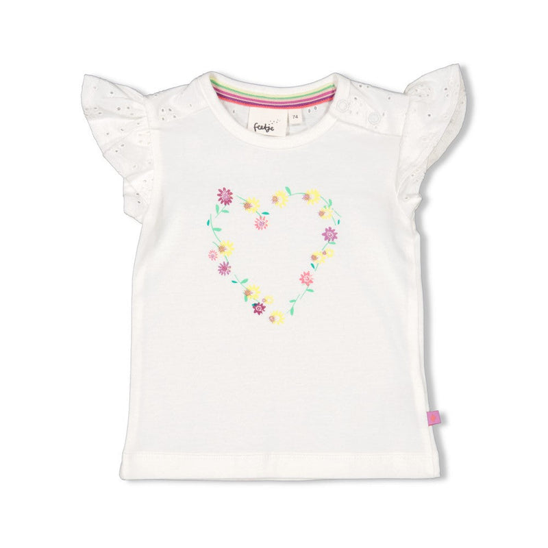 s T-shirt - Picknick Perfect van Feetje in de kleur Wit in maat 86.