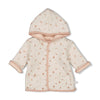 s Omkeerbaar jasje met capuchon AOP - Sweet Poppy van Feetje in de kleur Offwhite melange in maat 62.