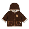 Jongens Omkeerbaar teddy jasje met capuchon - Tiny Timber Tales van Feetje in de kleur Bruin in maat 86.