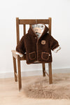 Jongens Omkeerbaar teddy jasje met capuchon - Tiny Timber Tales van Feetje in de kleur Bruin in maat 86.