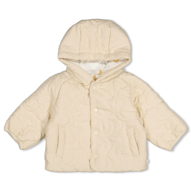 Unisexs Jasje met capuchon - Over the Moon for You van Feetje in de kleur Kit in maat 68.